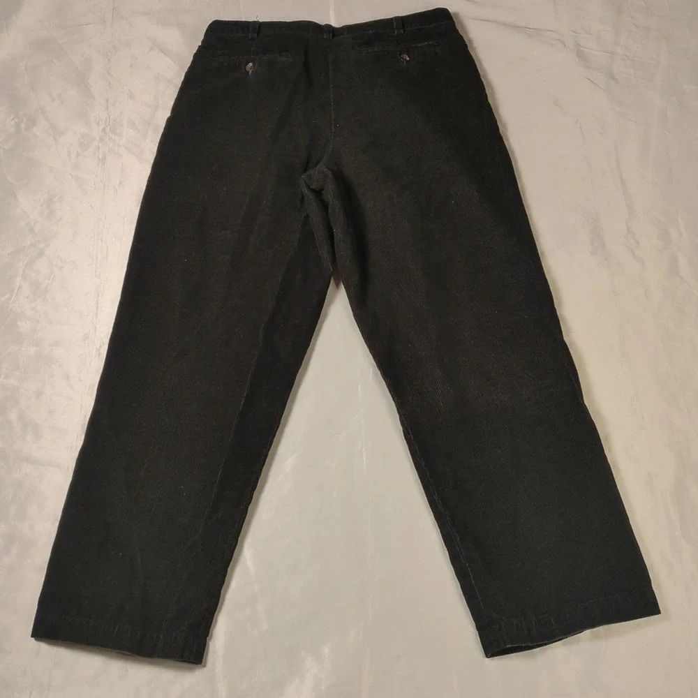 Vintage Eddie Bauer Black Corduroy‎ Pants Size 36x30 Mens Relaxed Fit Nano-care